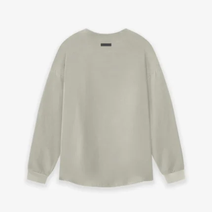 Corduroy Straight Neck LS Grey Top