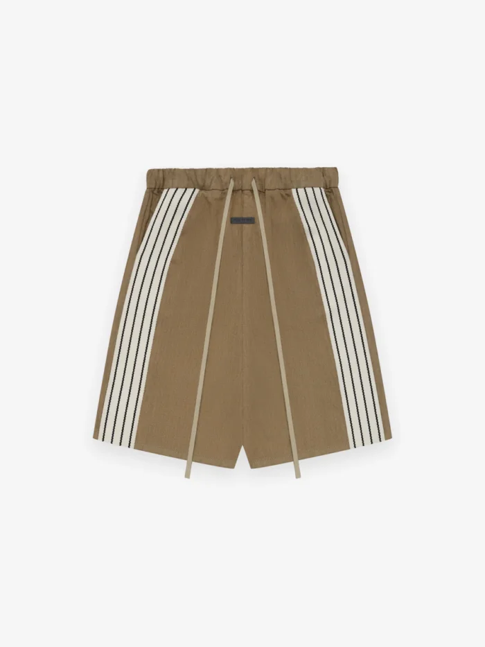 Denim Striped Relaxed Brown Short