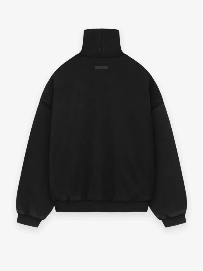 Heavy Fleece Black Turtleneck