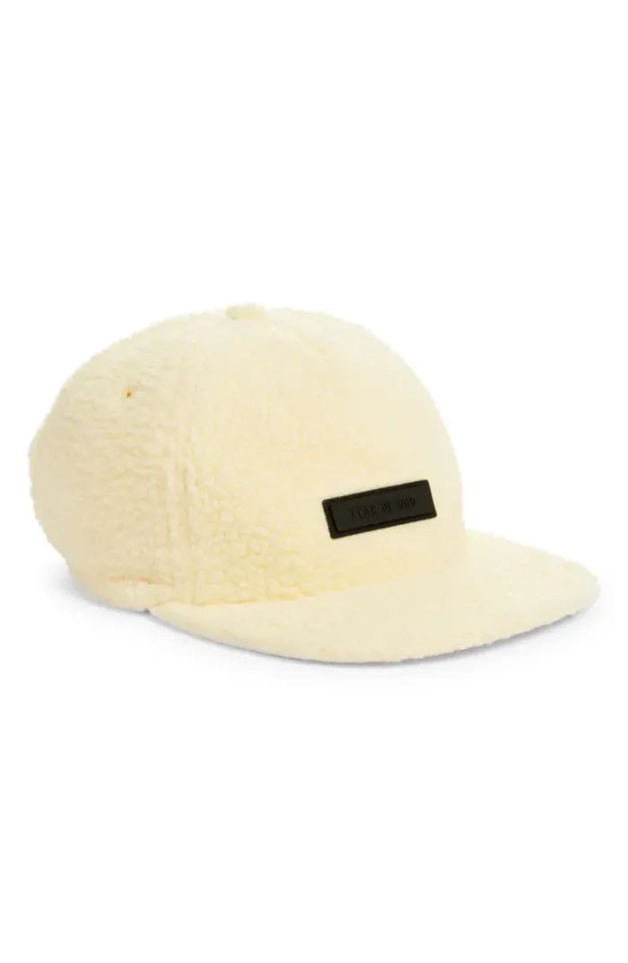 Logo High Pile Fleece Baseball Cap Cream