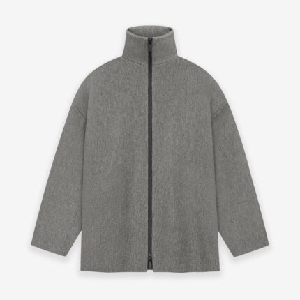 Melange Wool High Neck Jacket