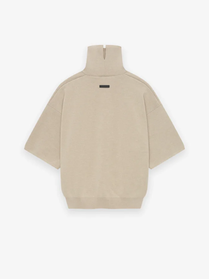 Merino Knit High Neck Beige Tee