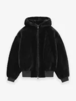 Shearling Hooded Black Bomber