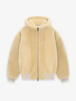 Shearling Hooded Cream Bomber