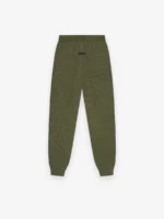 Womens Waffle Fitted Green Sweatpant