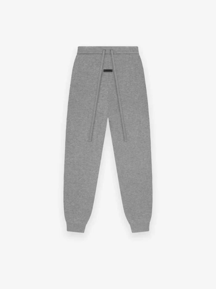 Womens Waffle Fitted Grey Sweatpant