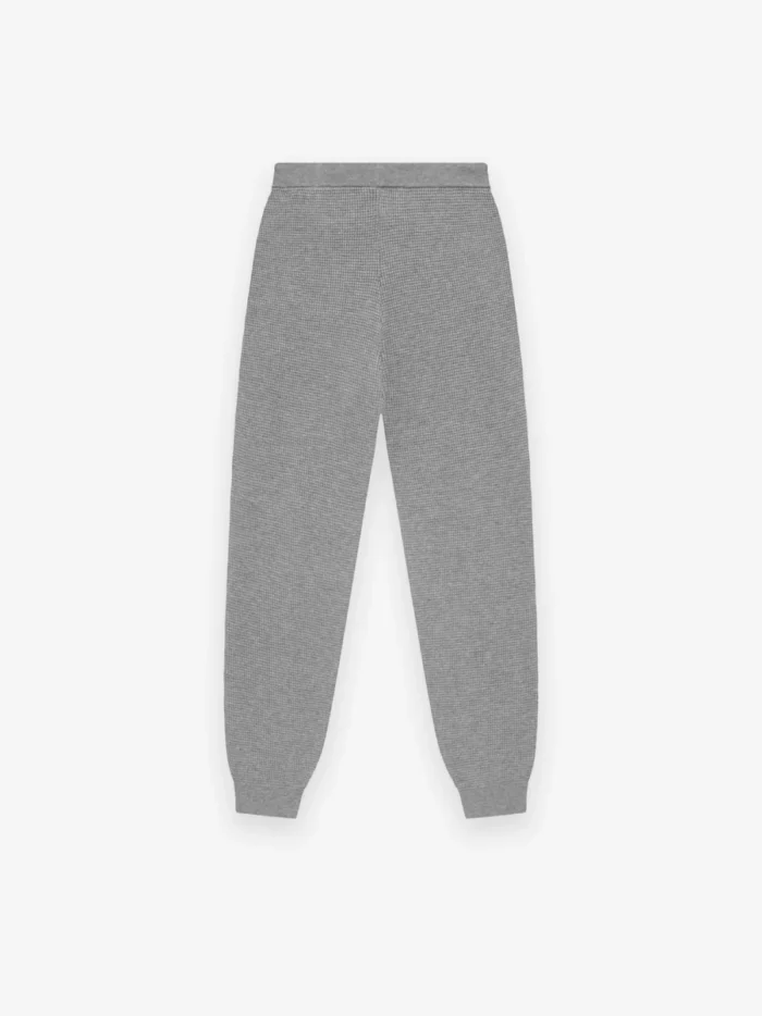 Womens Waffle Fitted Grey Sweatpant