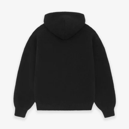 Wool Boucle 8 Black Hoodie