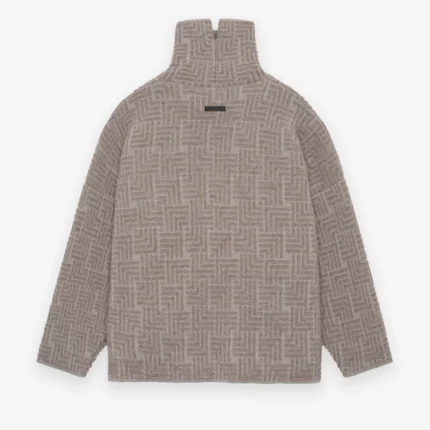 Wool Jacquard High Neck Sweater